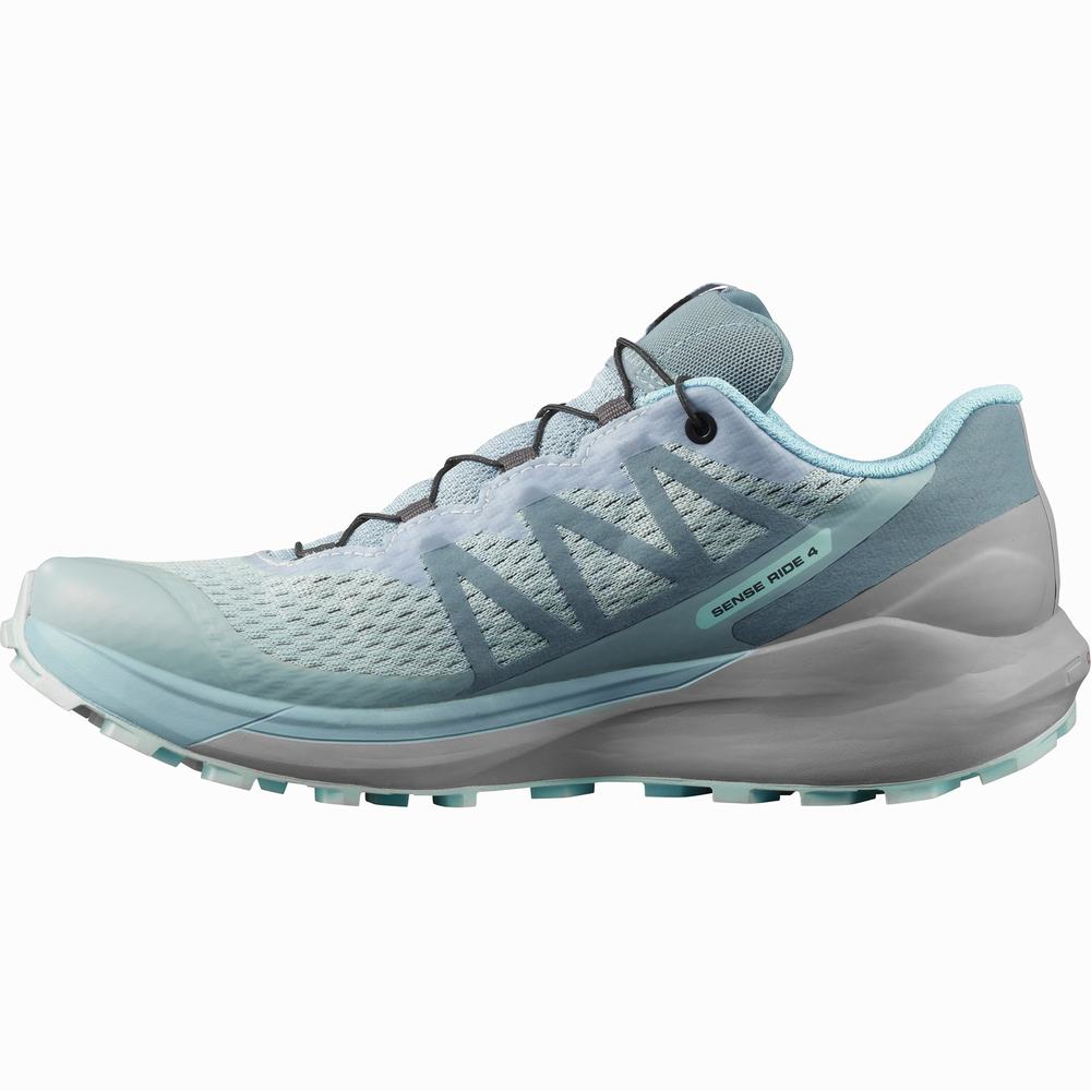 Chaussures Trail Running Salomon Sense Ride 4 Gore-tex Invisible Fit Femme Turquoise | France-6253948