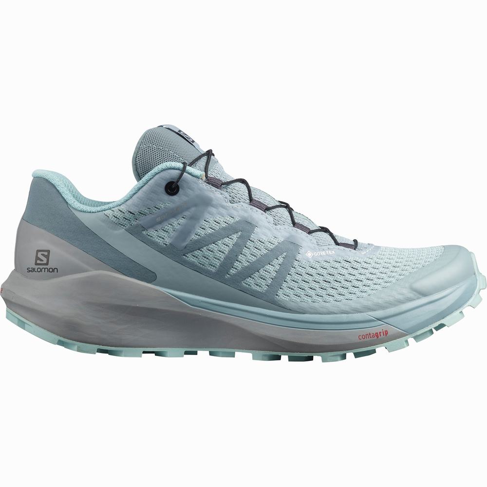 Chaussures Trail Running Salomon Sense Ride 4 Gore-tex Invisible Fit Femme Turquoise | France-6253948