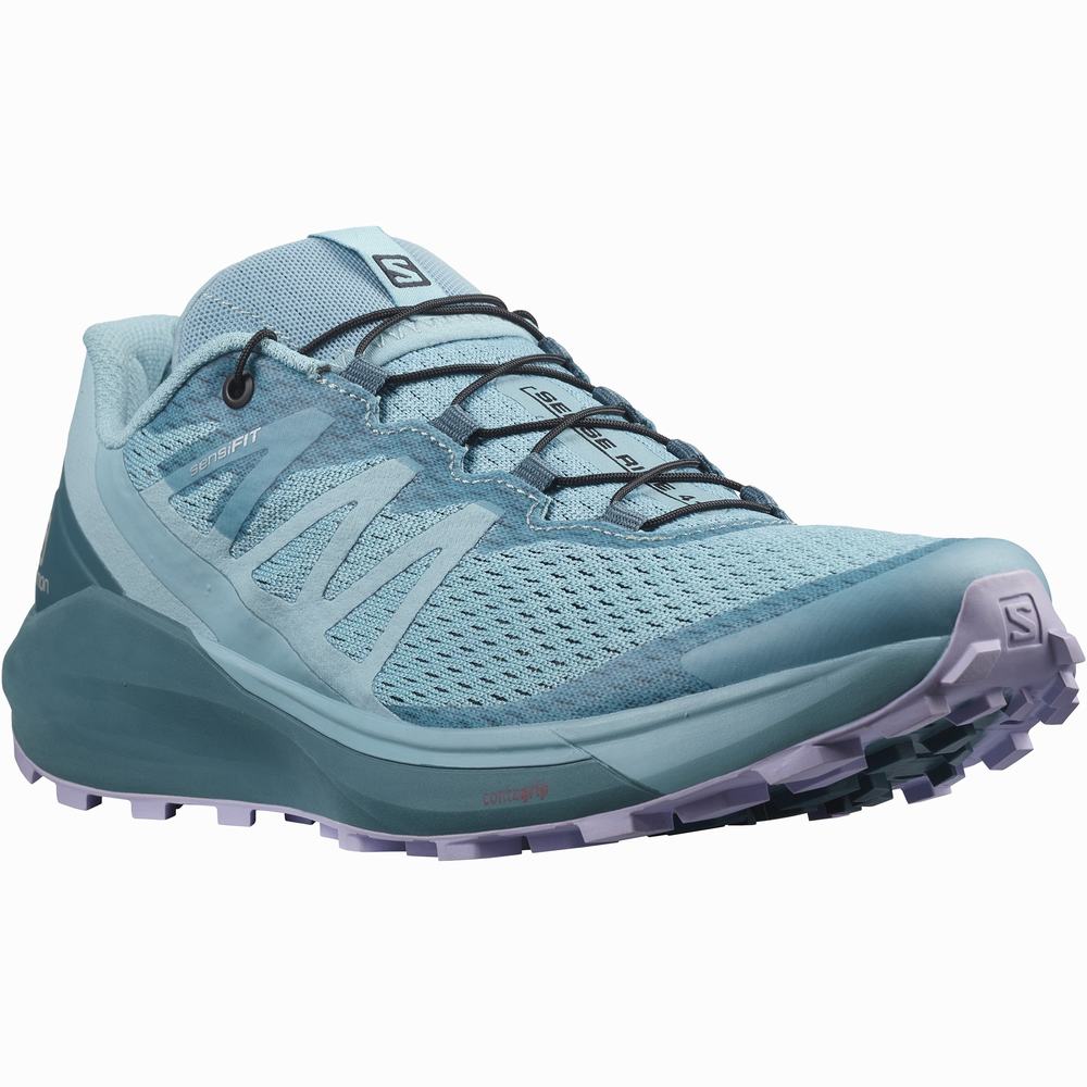 Chaussures Trail Running Salomon Sense Ride 4 Femme Bleu Lavande | France-7862415