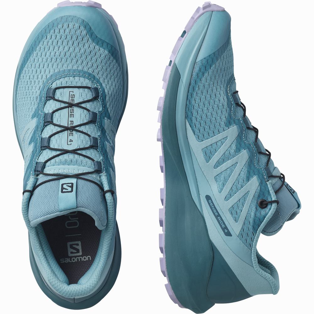 Chaussures Trail Running Salomon Sense Ride 4 Femme Bleu Lavande | France-7862415