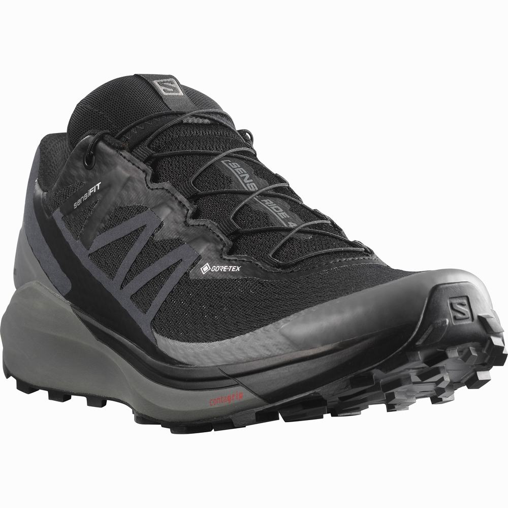 Chaussures Trail Running Salomon Sense Ride 4 Gore-tex Invisible Fit Homme Noir | France-9784016