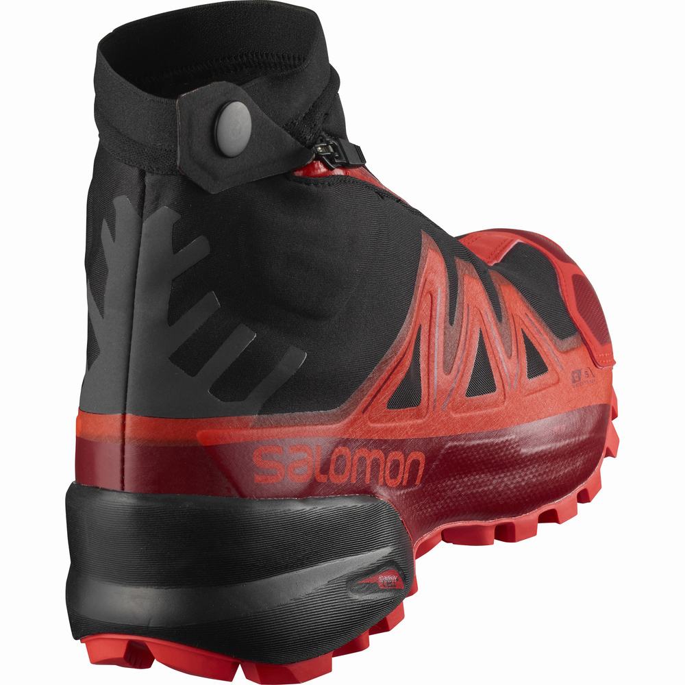 Chaussures Trail Running Salomon Snowspike Climasalomon™ Imperméables Homme Noir Rouge | France-2794108