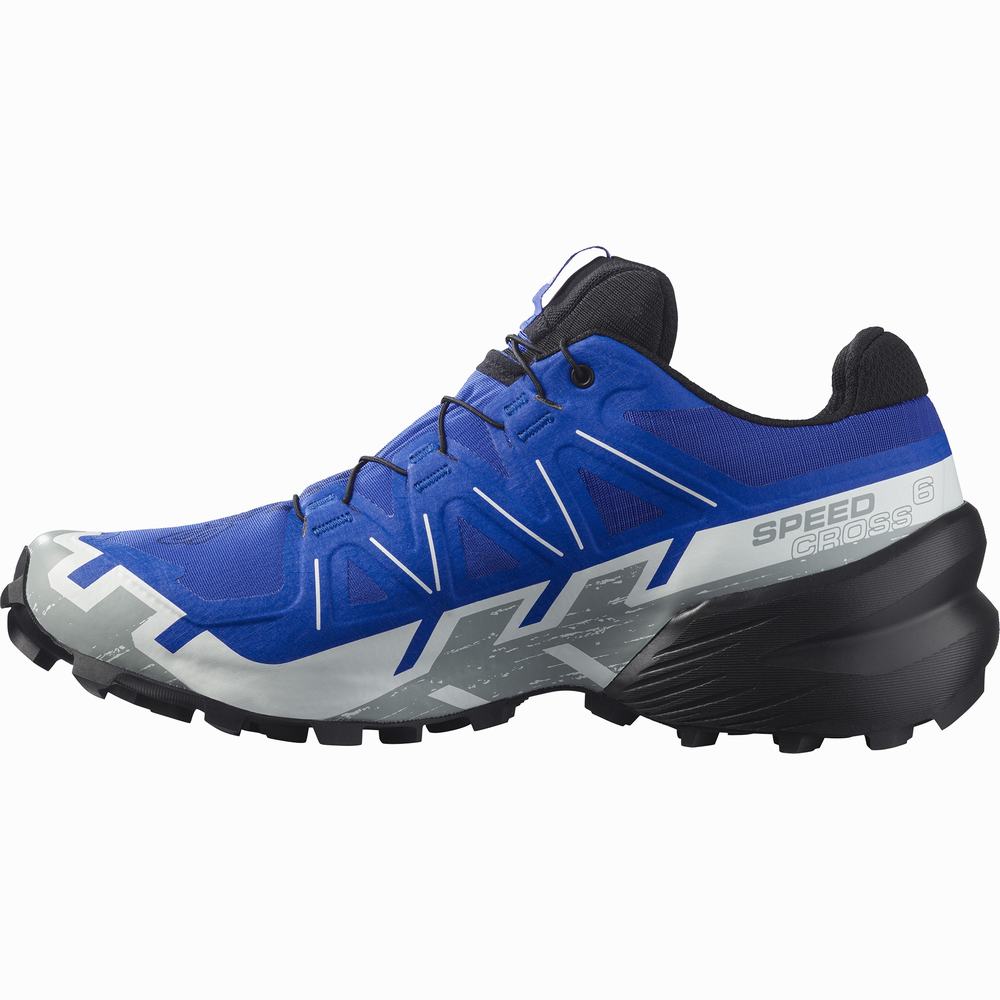 Chaussures Trail Running Salomon Speedcross 6 Gore-tex Homme Bleu Noir Blanche | France-0384965