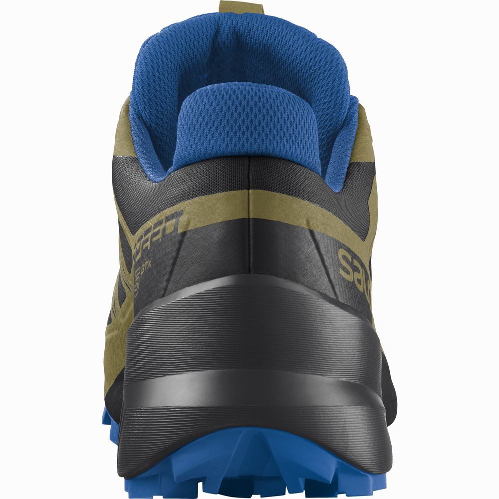 Chaussures Trail Running Salomon Speedcross 5 Gore-tex Homme Noir Vert | France-1457968