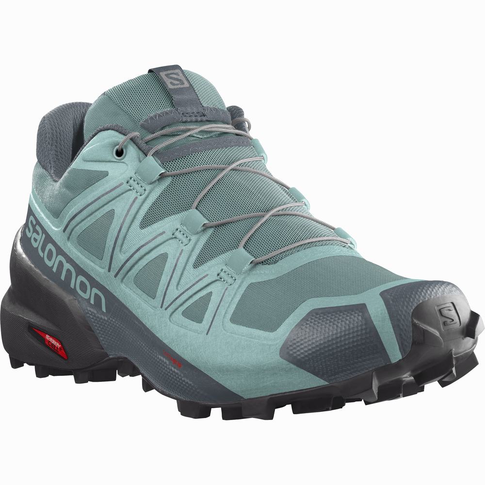 Chaussures Trail Running Salomon Speedcross 5 Femme Turquoise | France-2379510