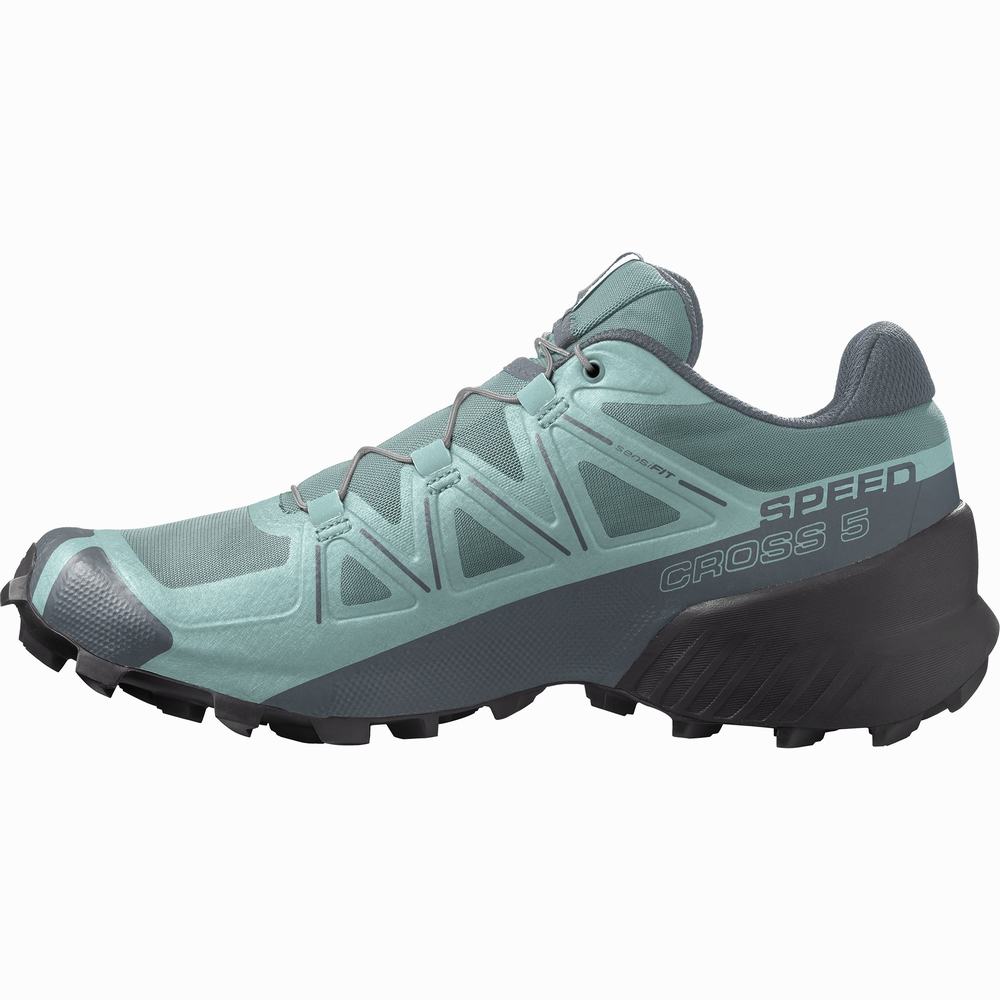 Chaussures Trail Running Salomon Speedcross 5 Femme Turquoise | France-2379510