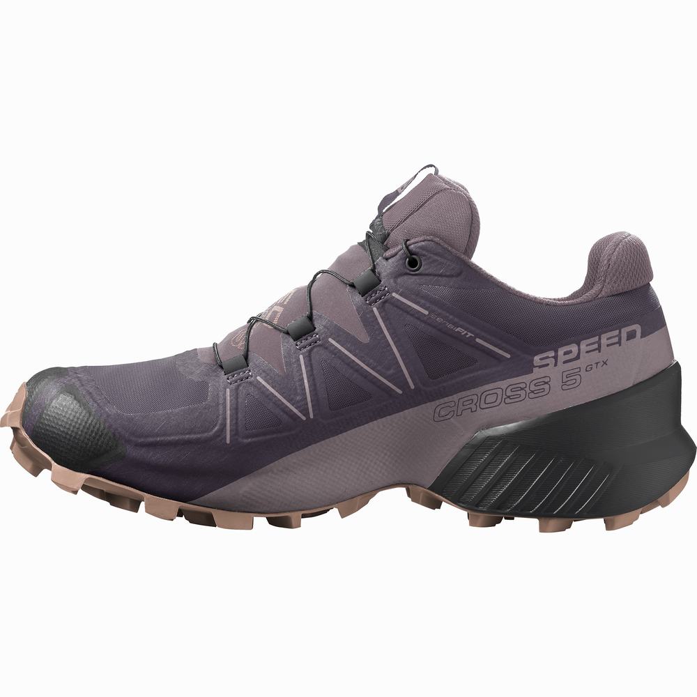 Chaussures Trail Running Salomon Speedcross 5 Gore-tex Femme Violette | France-2906438