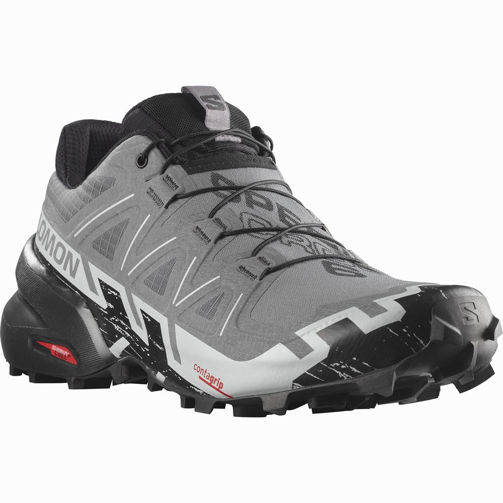 Chaussures Trail Running Salomon Speedcross 6 Homme Grise Noir Bleu | France-3649781