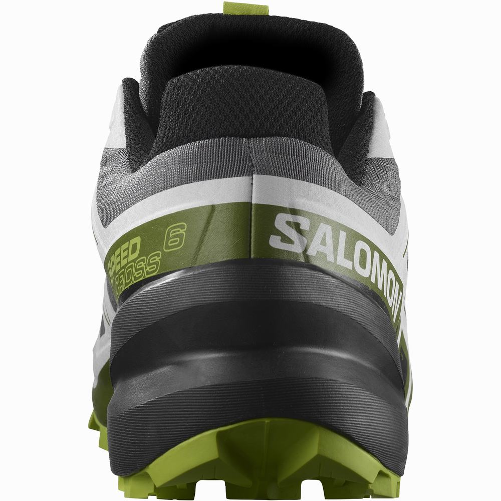 Chaussures Trail Running Salomon Speedcross 6 Homme Noir Blanche Vert Clair | France-3729560