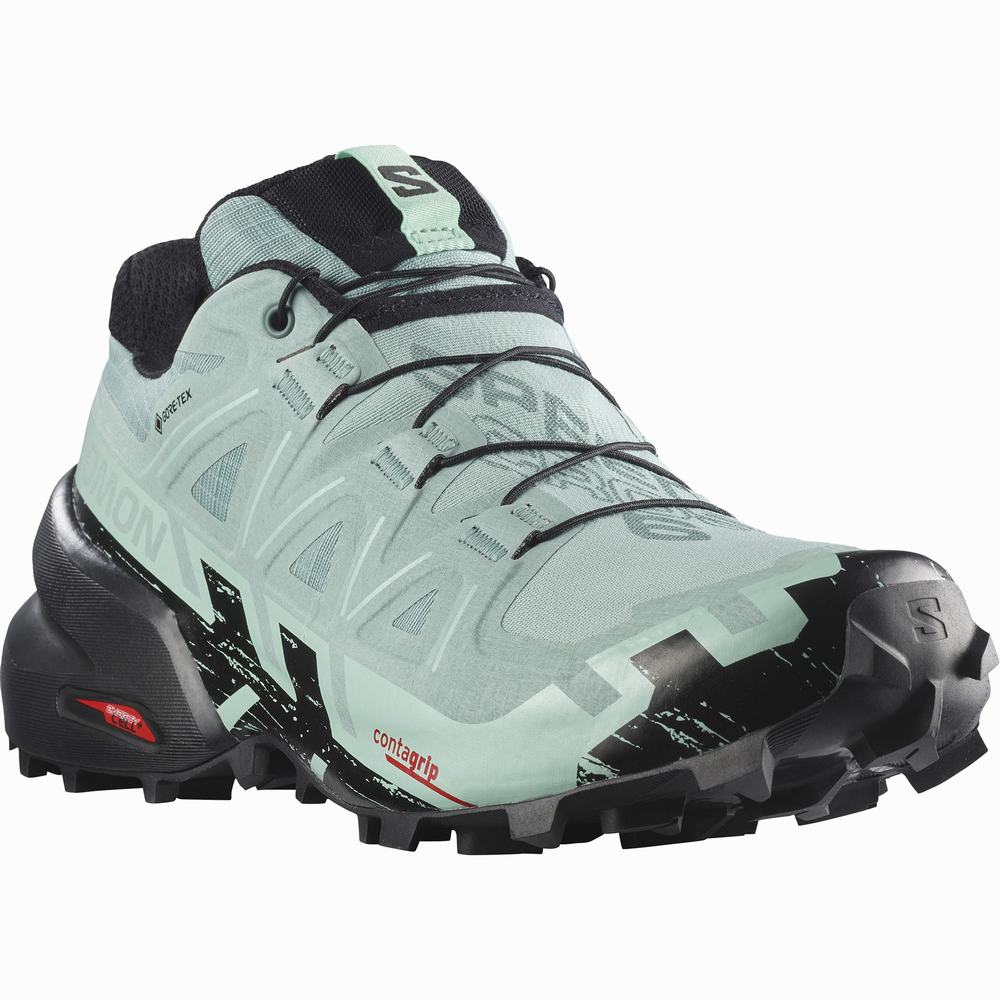 Chaussures Trail Running Salomon Speedcross 6 Gore-tex Femme Turquoise Noir | France-4986021