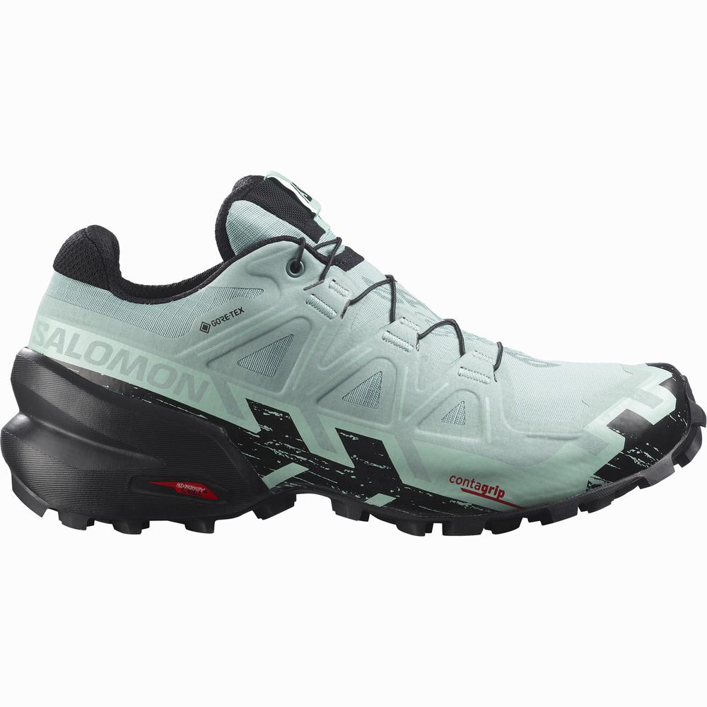 Chaussures Trail Running Salomon Speedcross 6 Gore-tex Femme Turquoise Noir | France-4986021