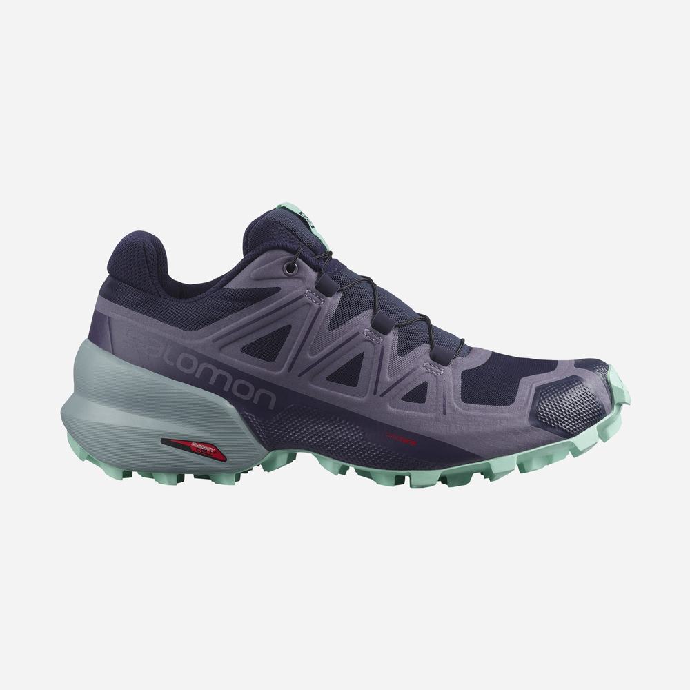 Chaussures Trail Running Salomon Speedcross 5 Femme Bleu | France-6423890