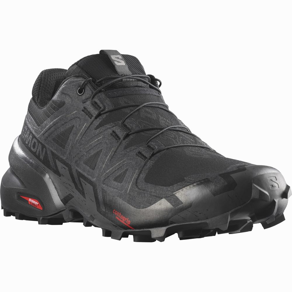 Chaussures Trail Running Salomon Speedcross 6 Larges Homme Noir | France-6937148