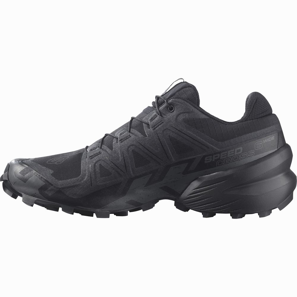 Chaussures Trail Running Salomon Speedcross 6 Larges Homme Noir | France-6937148