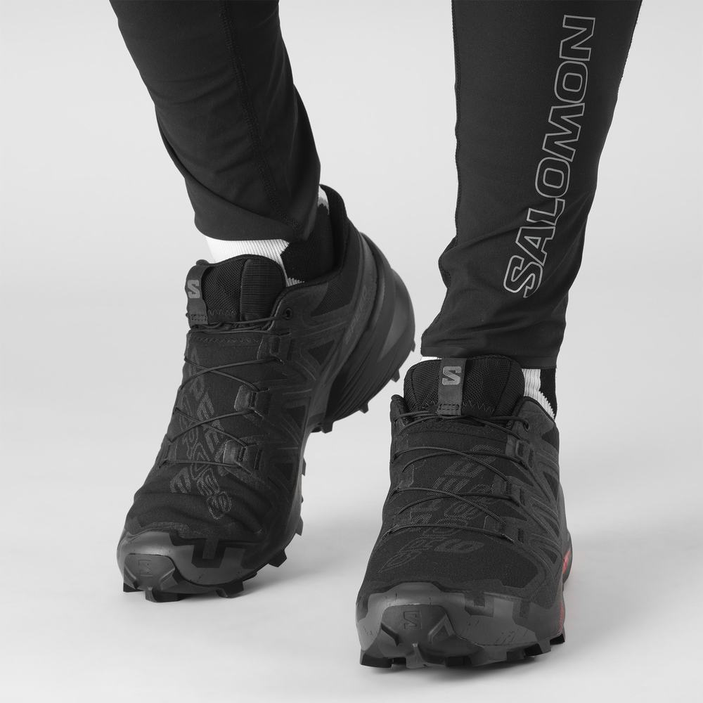 Chaussures Trail Running Salomon Speedcross 6 Larges Homme Noir | France-6937148