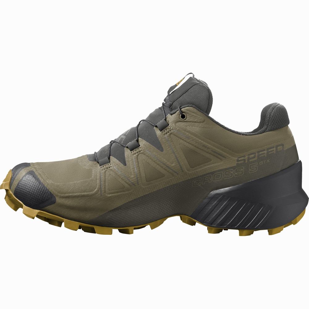 Chaussures Trail Running Salomon Speedcross 5 Gore-tex Homme Vert Olive | France-7124059