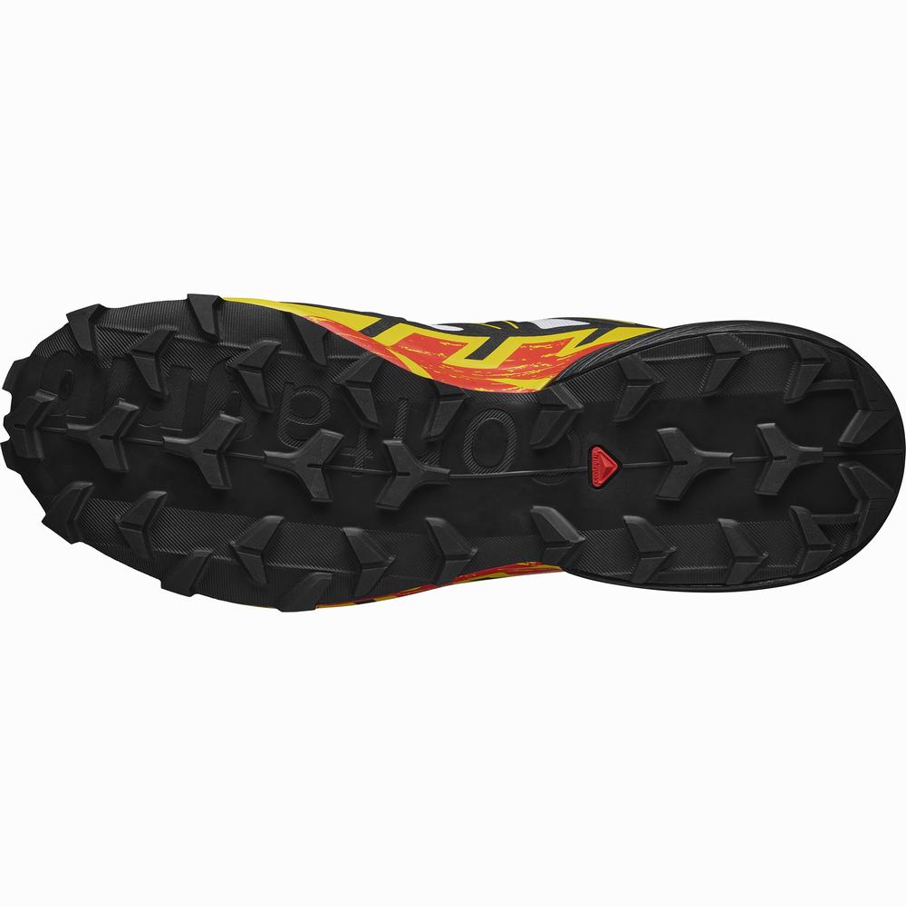 Chaussures Trail Running Salomon Speedcross 6 Homme Blanche Noir Jaune | France-7562914