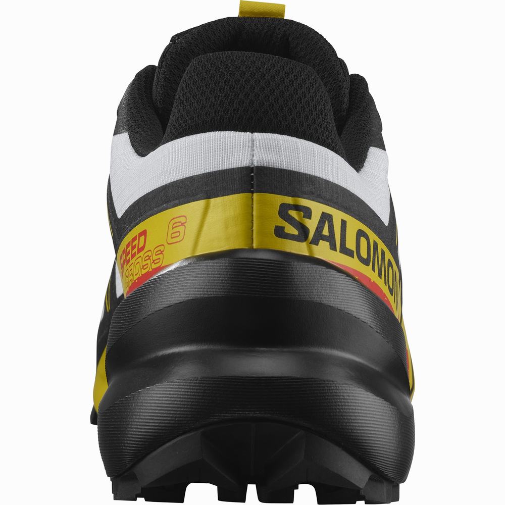 Chaussures Trail Running Salomon Speedcross 6 Homme Blanche Noir Jaune | France-7562914