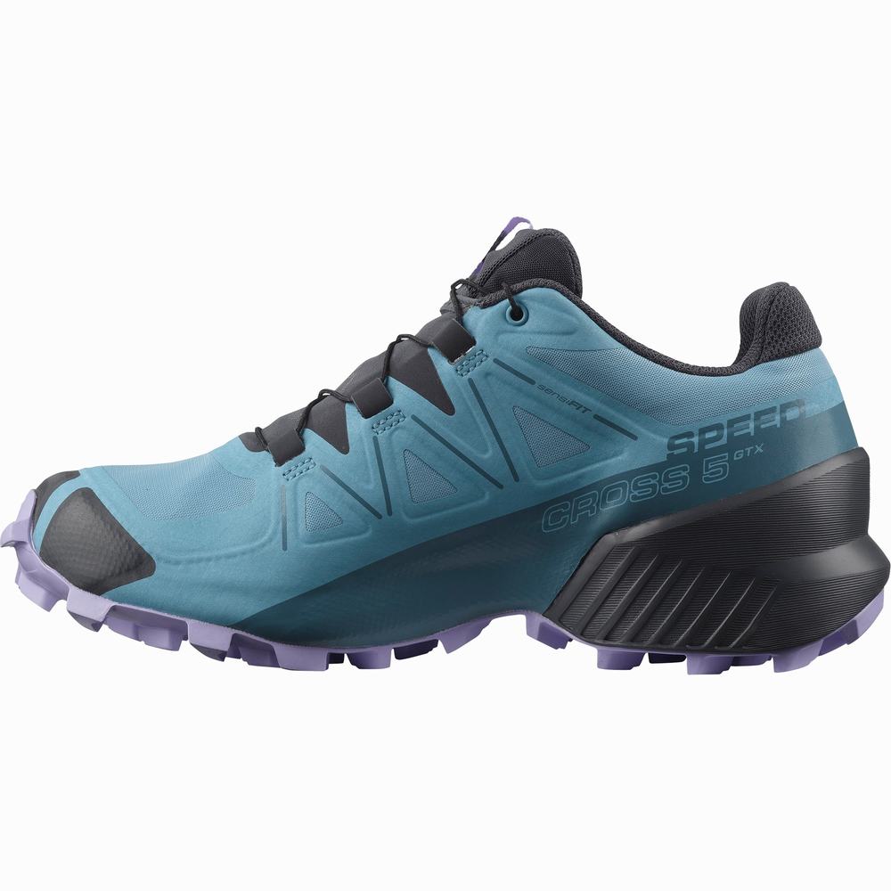 Chaussures Trail Running Salomon Speedcross 5 Gore-tex Femme Bleu Lavande | France-8467059