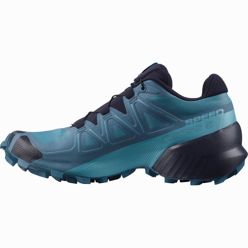 Chaussures Trail Running Salomon Speedcross 5 Femme Bleu Grise Bleu | France-9765413