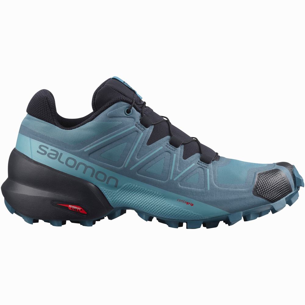 Chaussures Trail Running Salomon Speedcross 5 Femme Bleu Grise Bleu | France-9765413