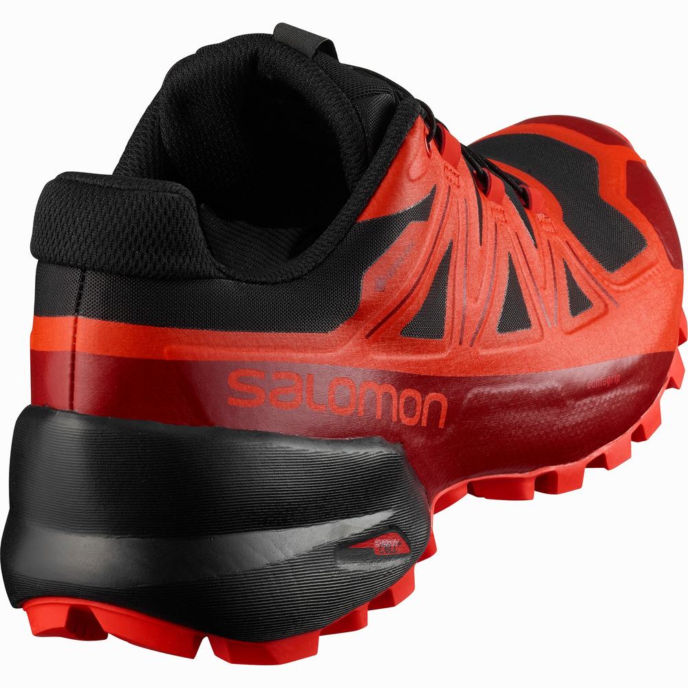 Chaussures Trail Running Salomon Spikecross 5 Gore-tex Femme Noir Rouge | France-3742610