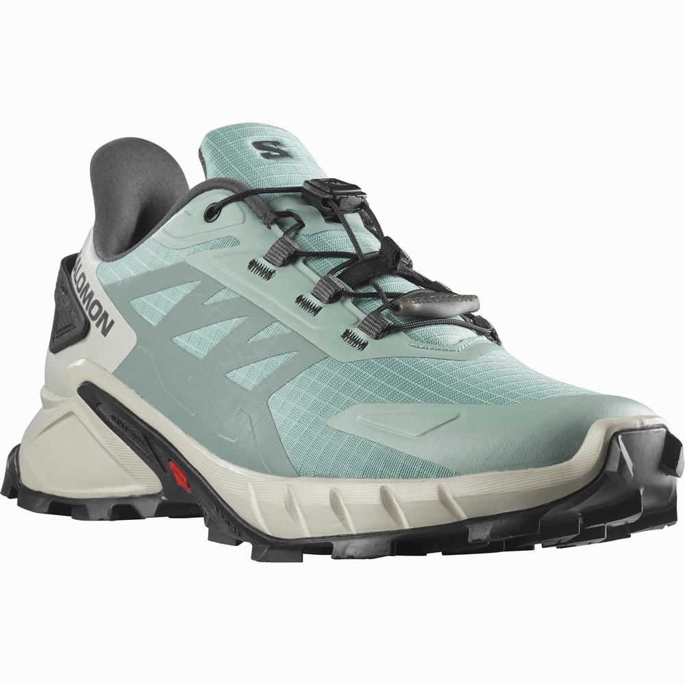 Chaussures Trail Running Salomon Supercross 4 Femme Turquoise Noir | France-0548173