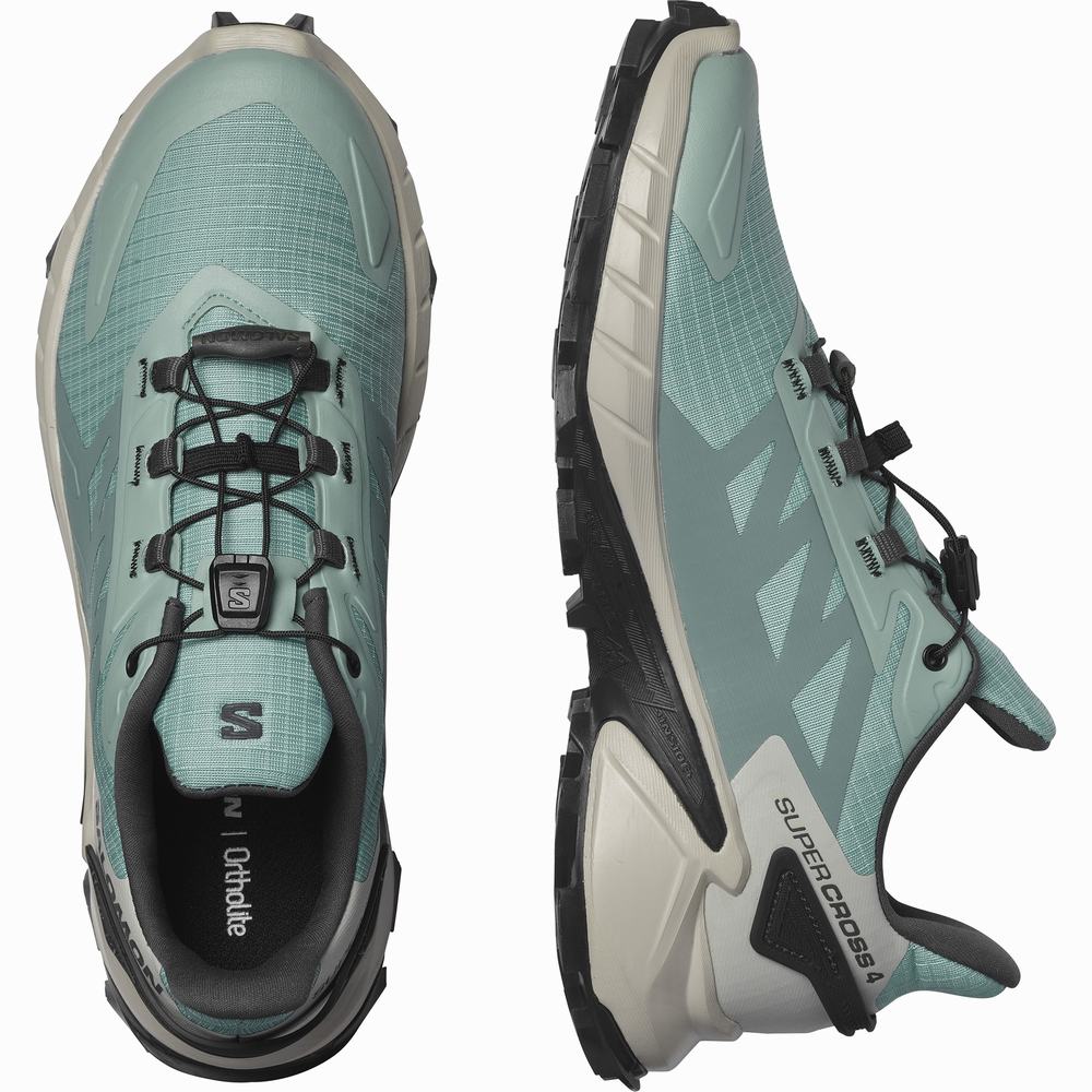 Chaussures Trail Running Salomon Supercross 4 Femme Turquoise Noir | France-0548173