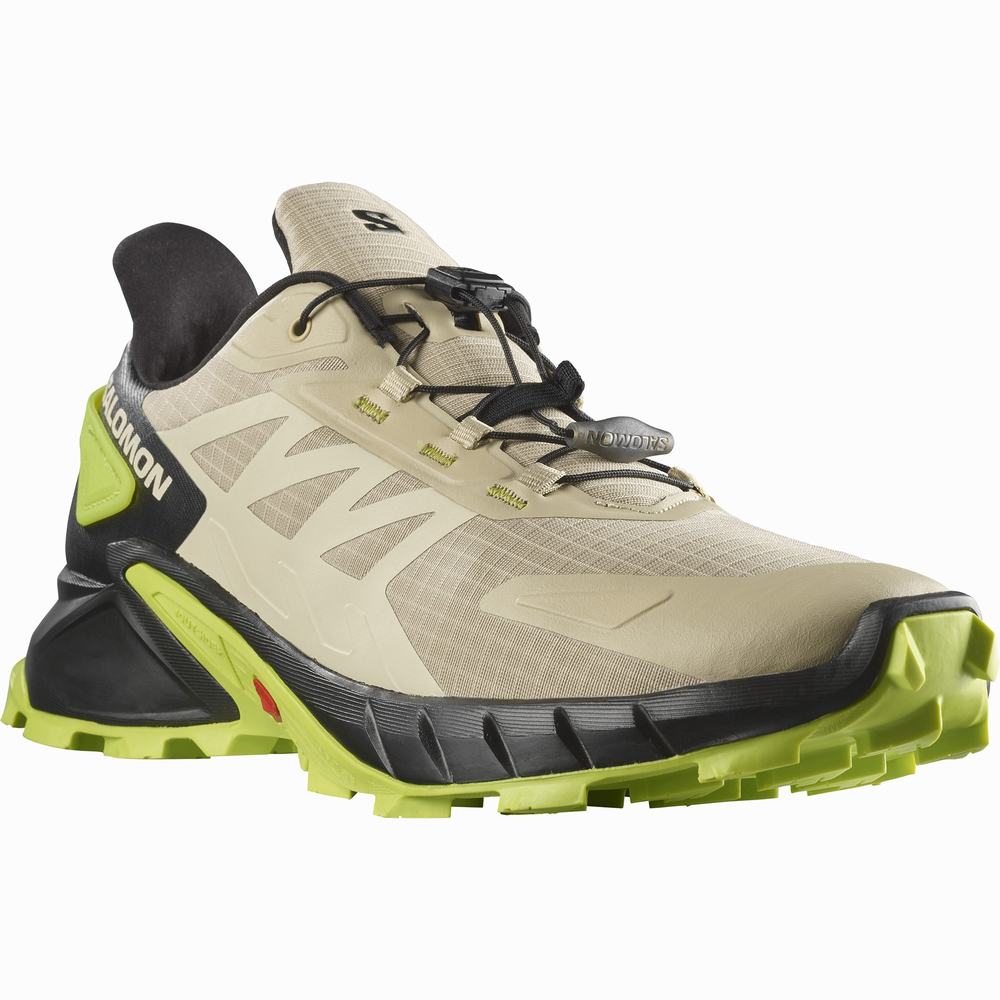 Chaussures Trail Running Salomon Supercross 4 Homme Kaki Noir Vert Clair | France-1634095