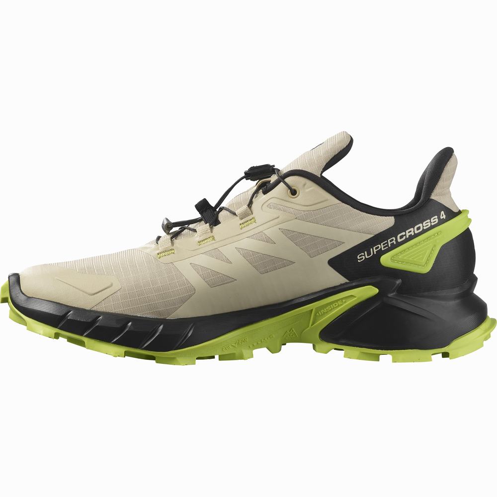 Chaussures Trail Running Salomon Supercross 4 Homme Kaki Noir Vert Clair | France-1634095