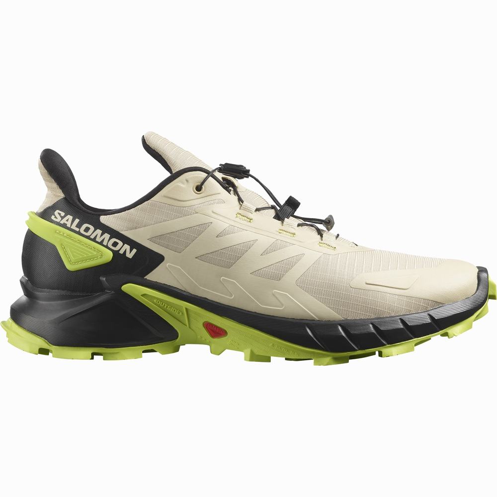 Chaussures Trail Running Salomon Supercross 4 Homme Kaki Noir Vert Clair | France-1634095