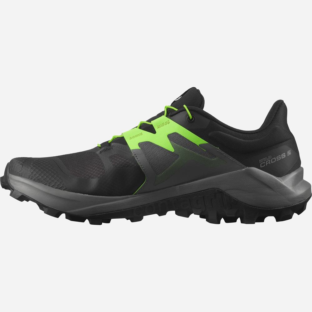 Chaussures Trail Running Salomon Wildcross 2 Homme Noir Vert | France-2781356