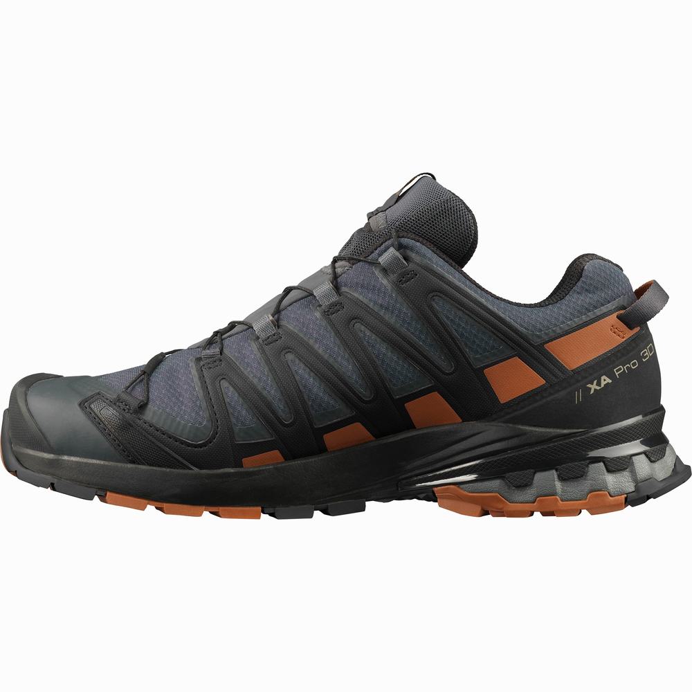 Chaussures Trail Running Salomon Xa Pro 3d V8 Gore-tex Homme Bleu Marine Noir | France-1976502