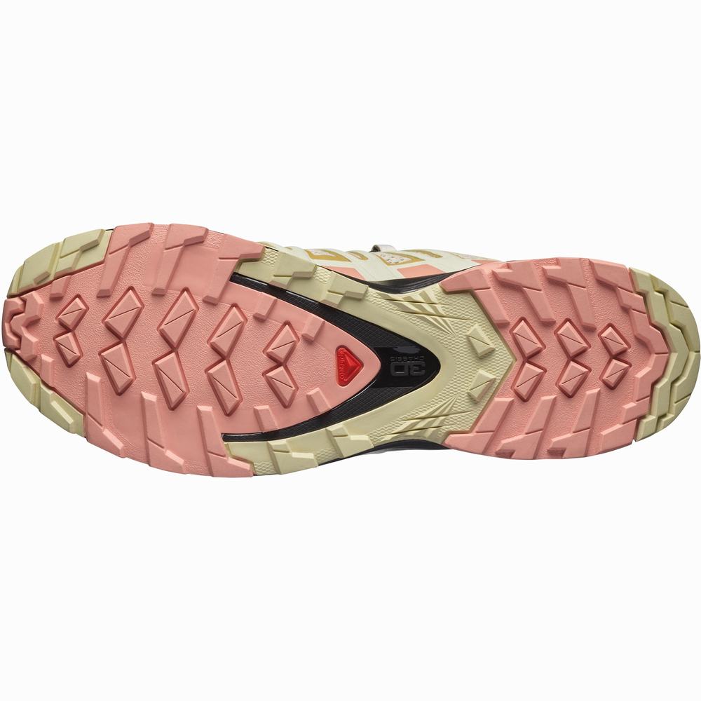 Chaussures Trail Running Salomon Xa Pro 3d V8 Femme Beige Jaune Rose | France-2840917