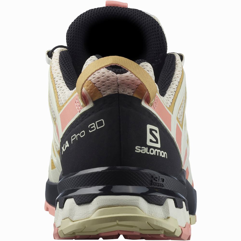 Chaussures Trail Running Salomon Xa Pro 3d V8 Femme Beige Jaune Rose | France-2840917