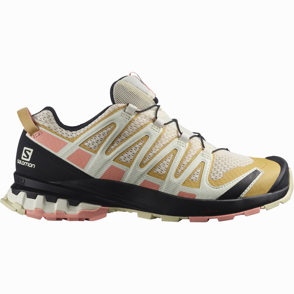 Chaussures Trail Running Salomon Xa Pro 3d V8 Femme Beige Jaune Rose | France-2840917