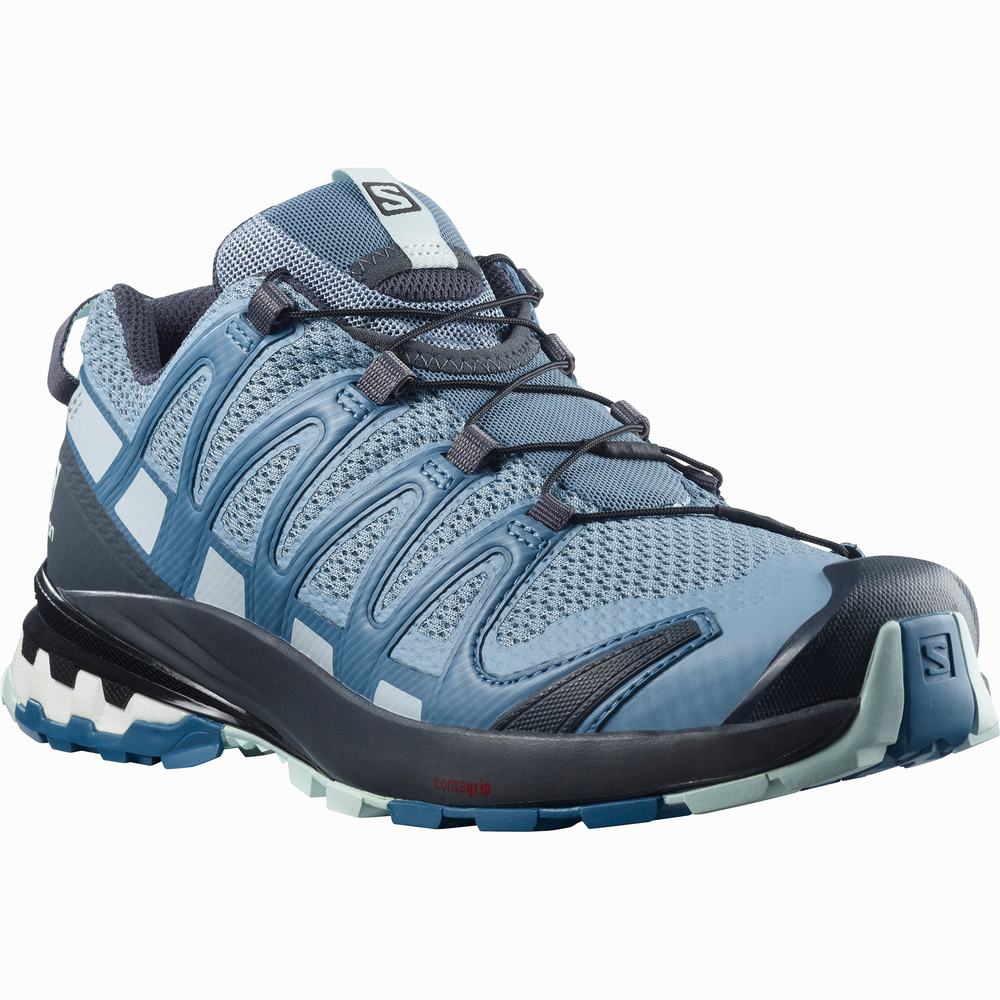 Chaussures Trail Running Salomon Xa Pro 3d V8 Femme Grise Bleu Bleu | France-3652487