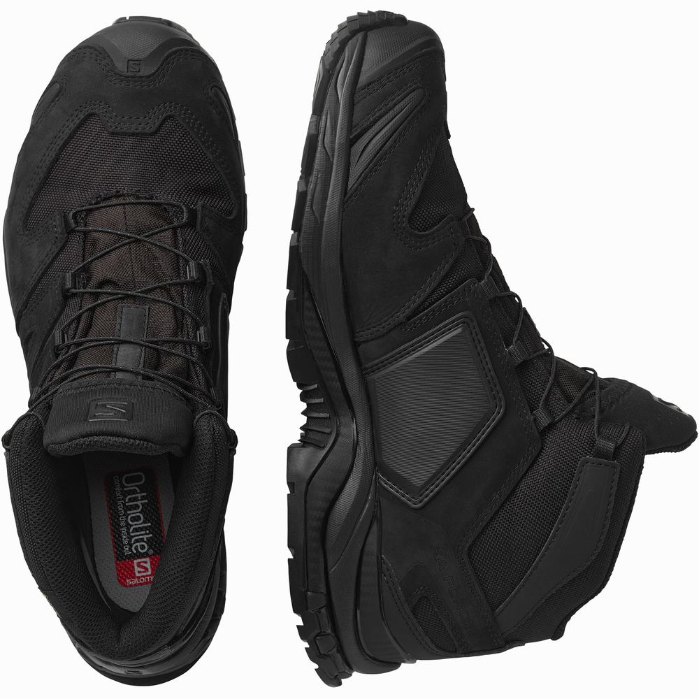 Chaussures d'approche Salomon Xa Forces Mid Larges Gore-tex En Femme Noir | France-4281695