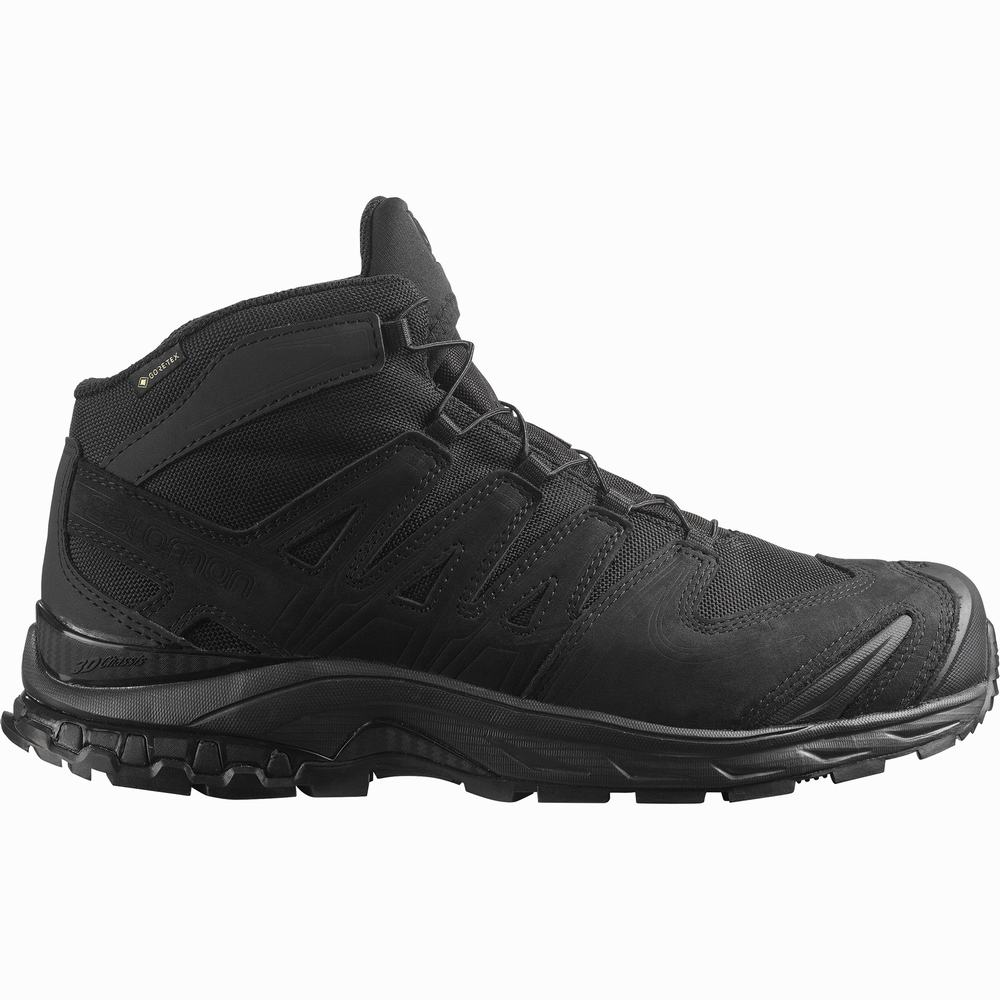 Chaussures d\'approche Salomon Xa Forces Mid Larges Gore-tex En Femme Noir | France-4281695