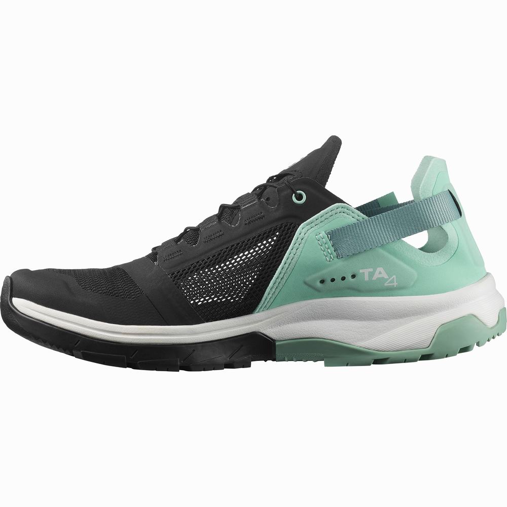 Sandales Randonnée Salomon Tech Amphib 4 Femme Noir Grise Vert | France-8913624